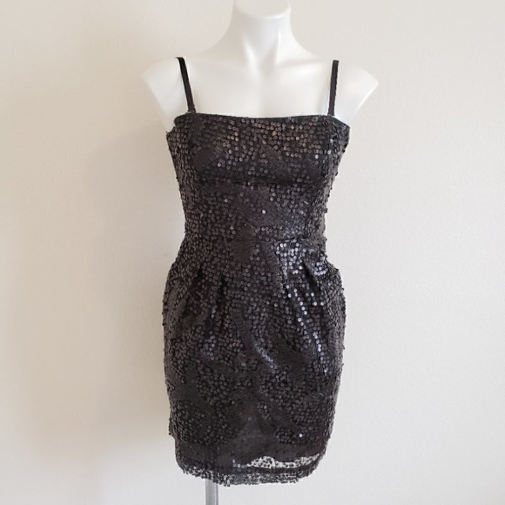 BCBGMAXAZRIA Lilac Carole Sequin Cocktail Mini Dress, Size 4P